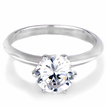 Enya's 2.25 Carats Round Cut Cubic Zirconia Engagement Ring