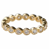 Erica's Goldtone Vintage Rings CZ Eternity Band