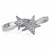 Erin's Silvertone Rhinestone Star Cuff Bracelet