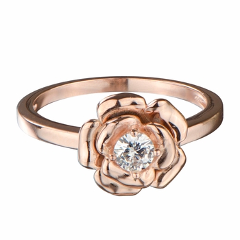 Esmerelda's Rose Gold Flower CZ Ring