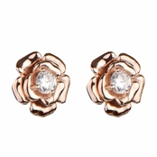 Esmerelda's Rose Gold Flower Stud CZ Earrings