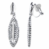 Evelyn's Fancy Rhinestone Drop Clip On Earrings
