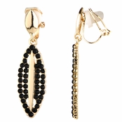 Evelyn's Fancy Goldtone Drop Clip On Earrings