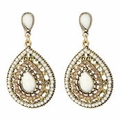 Ezola's Bohemian Ethnic Peardrop Beaded Rhinestone Dangle Earring