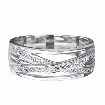 Faith's Cubic Zirconia Criss Cross Band Ring