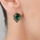 Francine's Geometric Simulated Emerald Crystal Stud Earrings