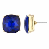 Gabriela's 14mm Cushion Stud Earrings - Blue