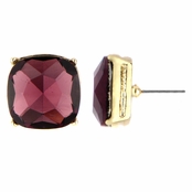 Gabriela's 14mm Cushion Stud Earrings - Purple