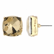 Gabriela's 14mm Cushion Stud Earrings - Champagne