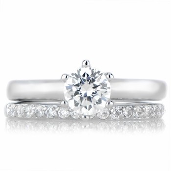 Gabriella's Petite Wedding Ring Set - Silvertone