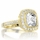 Gina's Vintage Style Cushion Cut CZ Engagement Ring - Goldtone