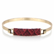 Gisele's Red and Goldtone Leather Bangle Bracelet