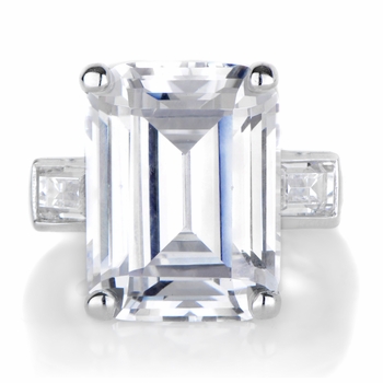 Grace's Emerald Cut CZ Enagagement Ring