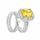 Gwendolyn's Cushion Cut Citron Antique Wedding Ring Set