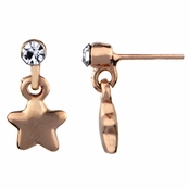 Hallie's Petite Rose Goldtone Star Dangle Earrings