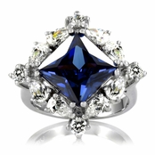 Heirloom Inspired Halimeda's Blue CZ Cocktail Ring