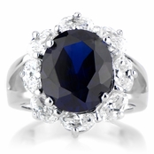 Julia's Vintage Blue CZ Cocktail Ring