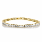 Imari's 8in Princess Cut Goldtone Cubic Zirconia Tennis Bracelet