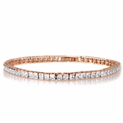 Imari's 8in Princess Cut Rose Goldtone Cubic Zirconia Tennis Bracelet
