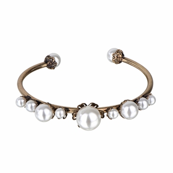 Isabel's Fancy Simulated Pearl Bangle Bracelet