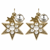 Ivory's Goldtone Rhinestone Starburst Dangle Earrings