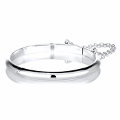 Jade's Rounded Silvertone Baby Bangle Bracelet - 48 mm