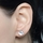 6mm Round Cut Cubic Zirconia Magnetic Stud Earrings