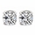 6mm Round Cut Cubic Zirconia Magnetic Stud Earrings