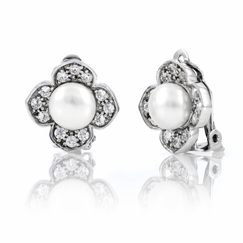 Janet's Imitation Pearl Clip On Earrings