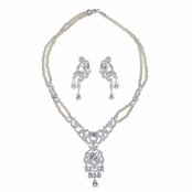 Janice's Vintage Faux Pearl & CZ Necklace Set
