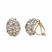 Jasmine's 15mm Goldtone Rhinestone Tear Drop Clip On Earrings