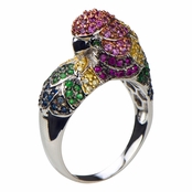 Jay's Silvertone Parrot Cocktail Ring