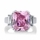 Perfectly Pink Emerald Cut CZ Engagement Ring