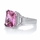 Perfectly Pink Emerald Cut CZ Engagement Ring