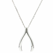Jennifer's Wishbone Pendant - Silvertone