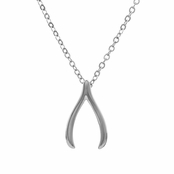 Jennifer's Wishbone Pendant - Silvertone