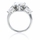 Pear Cut 3.5 TCW Three stone Silvertone Engagement Ring