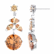 Jessie's Fancy Champagne CZ Drop Earrings