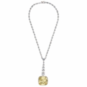 Josephine's Fancy Cushion Cut Canary CZ Tennis Necklace