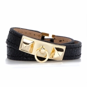Josie's Black Faux Leather Wrap Bracelet