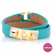 Josie's Turquoise Blue Faux Leather Wrap Bracelet