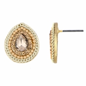 Joy's Bohemain Beaded Pear Shape Stud Earrings - Pink