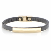 Jude's Magnetic Grey Leather Bracelet