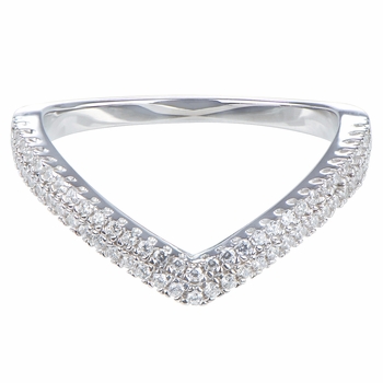 Kai's CZ Double Row V Stackable Eternity Band