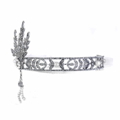 Kaira's CZ and Imitation Pearl Art Deco Head Band