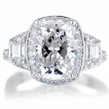 Kala's Cushion Cut Silvertone Engagement Ring