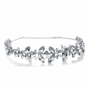 Kallie's Silvertone Floral Rhinestone Bridal Headband