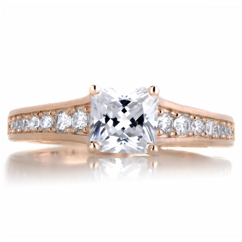 Kalma's 2ct CZ Rose Goldtone Princess Cut Engagement Ring
