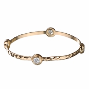 Kami's CZ & Hammered Metal Bangle Bracelet