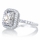 Karda's 3.5ct Emerald Cut CZ Halo Engagement Ring